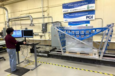 The Center for Packaging and Unit Load Design is at the Forefront of Advancing Trucking Safety Standards with new Innovative Lansmont Corp Trumotion Stability Sled 